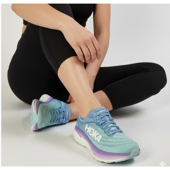 Hoka Bondi 8 Sneakers Airy Blue Sunlit Ocean Size 11 B Running Comfort Shoes - Picture 1 of 13